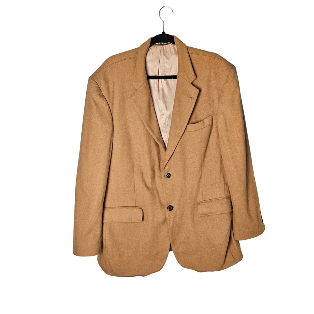 Oscar de la Renta Tan Wool Cashmere Mens 44R Blazer Sportscoat